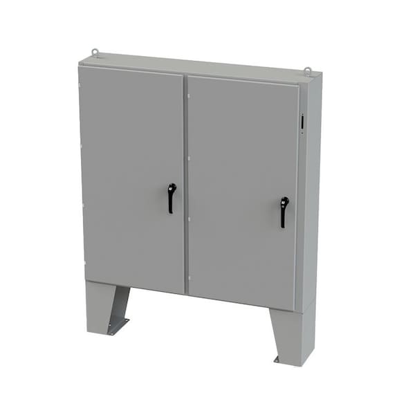 3 Point Latch with Coinproof/Padlock Handle Electrical Enclosures, 60 in H, 12 in D, 61 in W